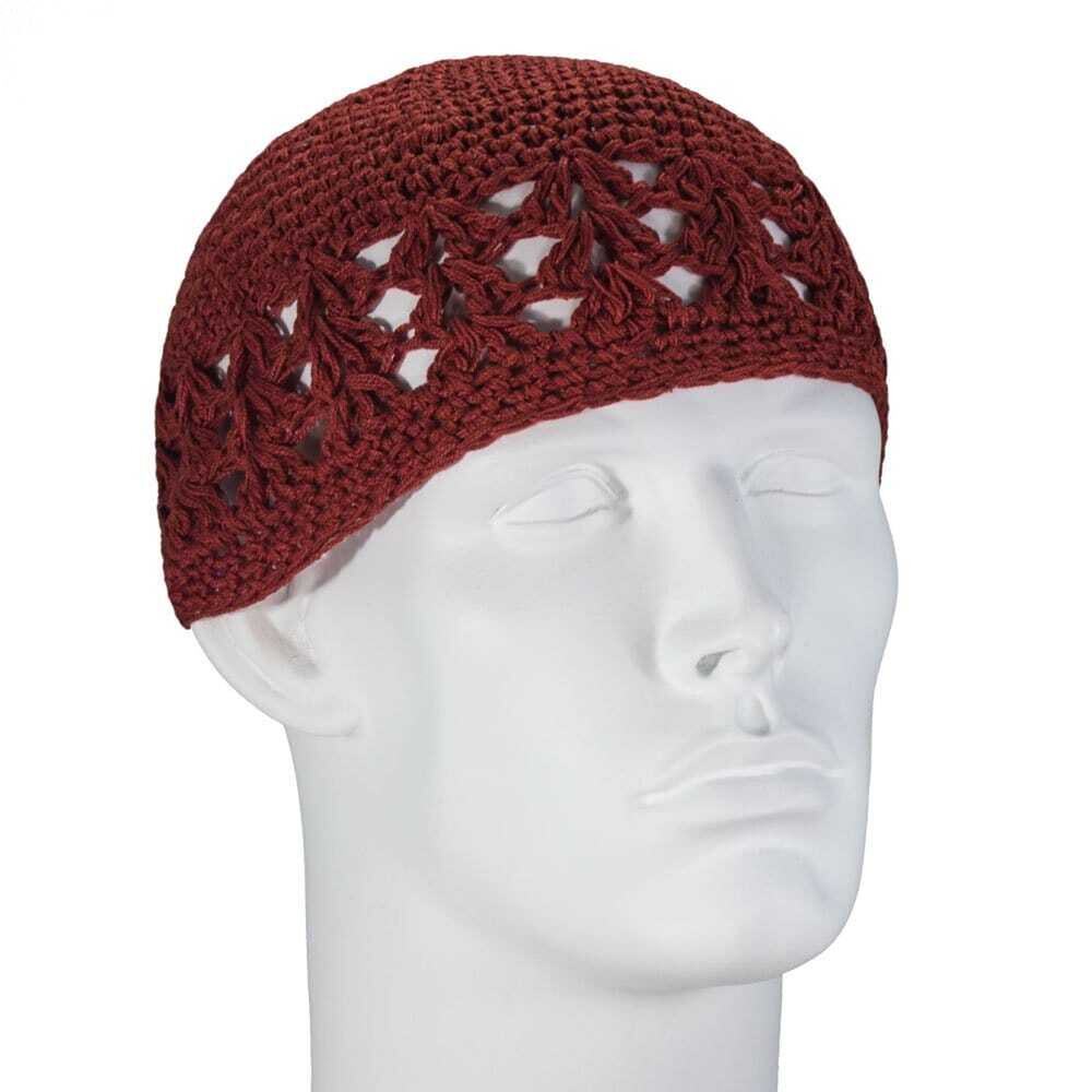 SALE NEW - Burnt Orange Dual Weave Kufi - Prayer Cap - Dozen Packed